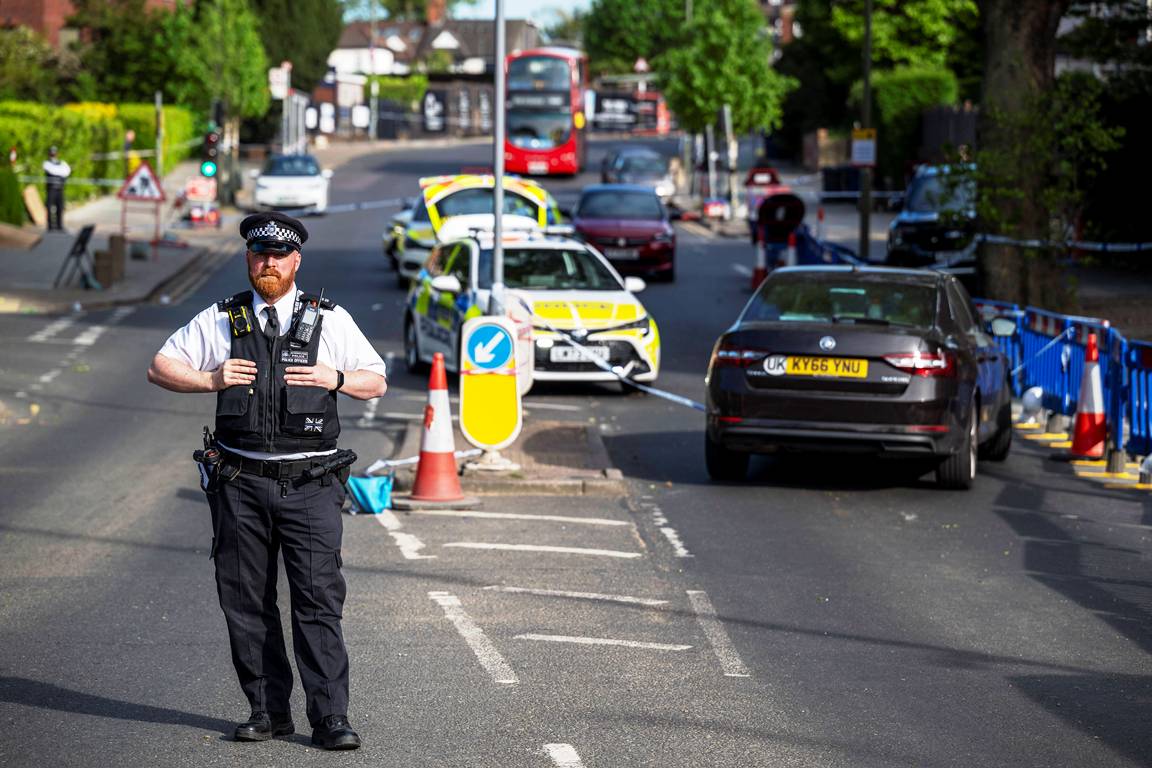Ort des jüngsten Terrors gegen Juden auf einer Straße im Londoner Stadtteil Golders Green. (© imago images/Xinhua)