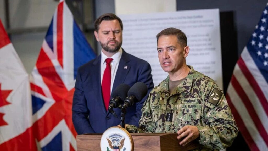 Kommandeur des US-Zentralkommandos Brad Cooper bei einer Präsentation der US-Militäroperation gegen den Iran in Washington