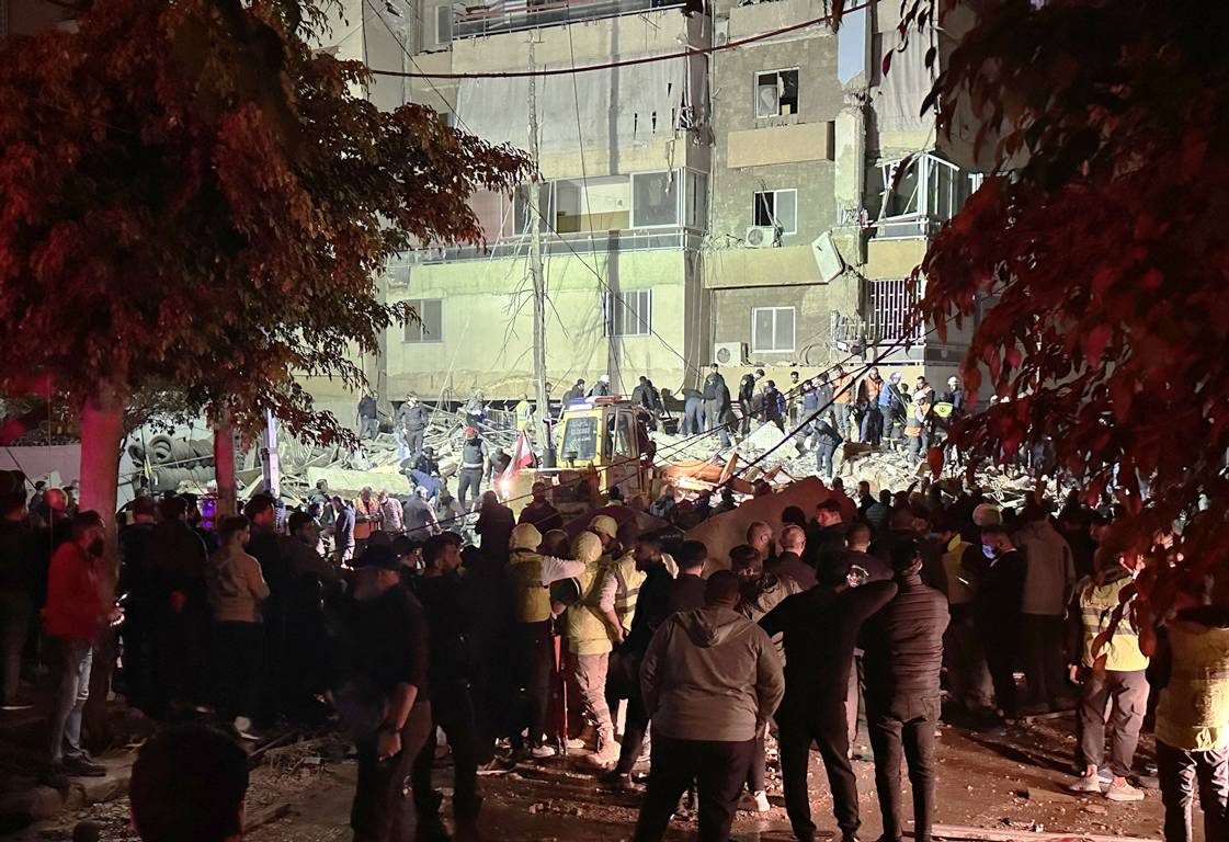 Schauplatz des gezielten Angriffs auf einen führenden Hisbollah-Terroristen in Beirut. (© imago images/Anadolu Agency)