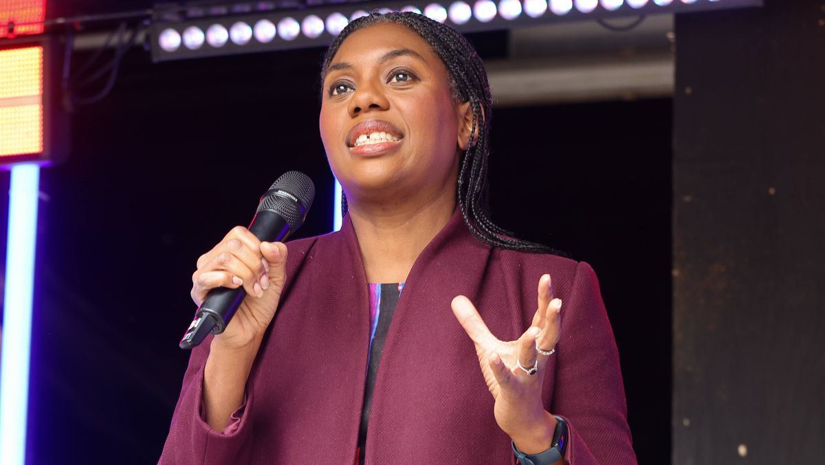 Britische Oppositionsführerin Kemi Badenoch bei einer Kundgebung gegen Antisemitismus in London