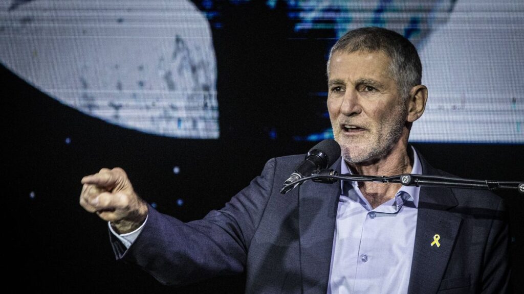 Der Parteiführer Yair Golan der israelischen Partei der Demokraten