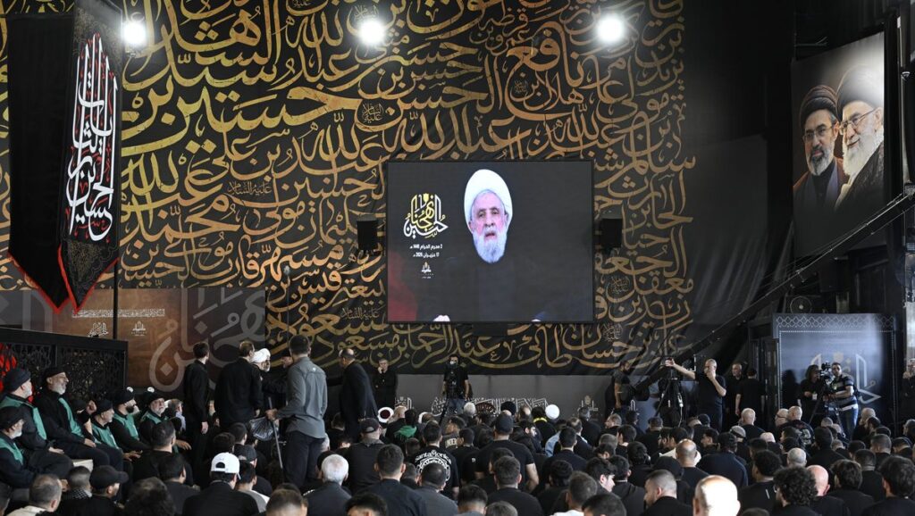 Videoansprache von Hisbollah-Anführer Naim Qassem an seine Anhänger