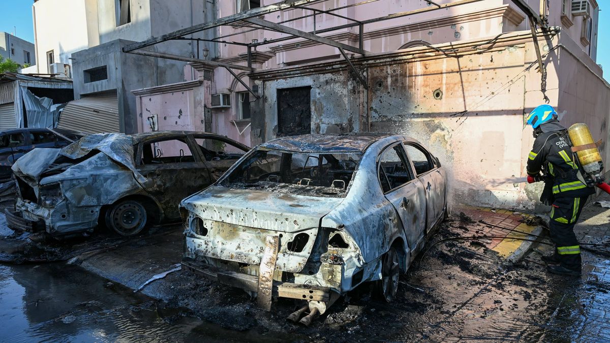 Einschlagsort eines iranischen Raketenangriffs in Bahrain
