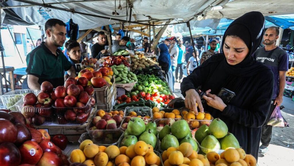 Alltag inmitten der angeblich von Israel verursachten Hungersnot: Markt in Khan Yunis