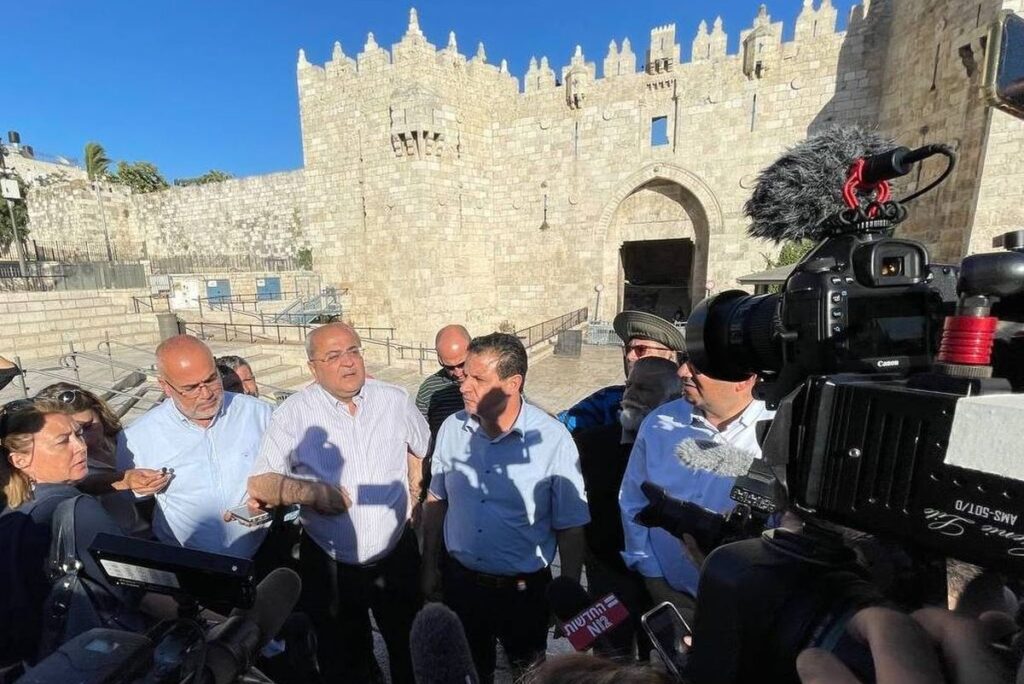 Pressekonferenz der Parteichefs der drei israelisch-arabischen Parteien Balad, Hadash und Ta‘al