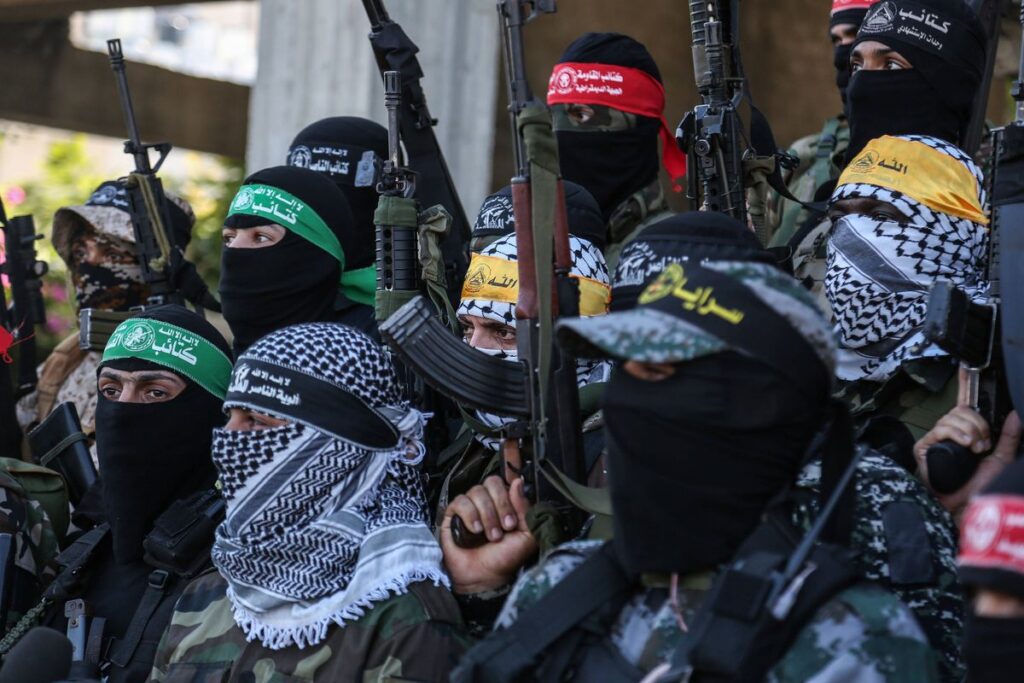 Pressekonferenz von Hamas, Islamischem Dschihad, PFLP und Fatah im Gazastreifen